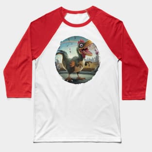 Bizarre and Happy Chickensaurus Creature Baseball T-Shirt